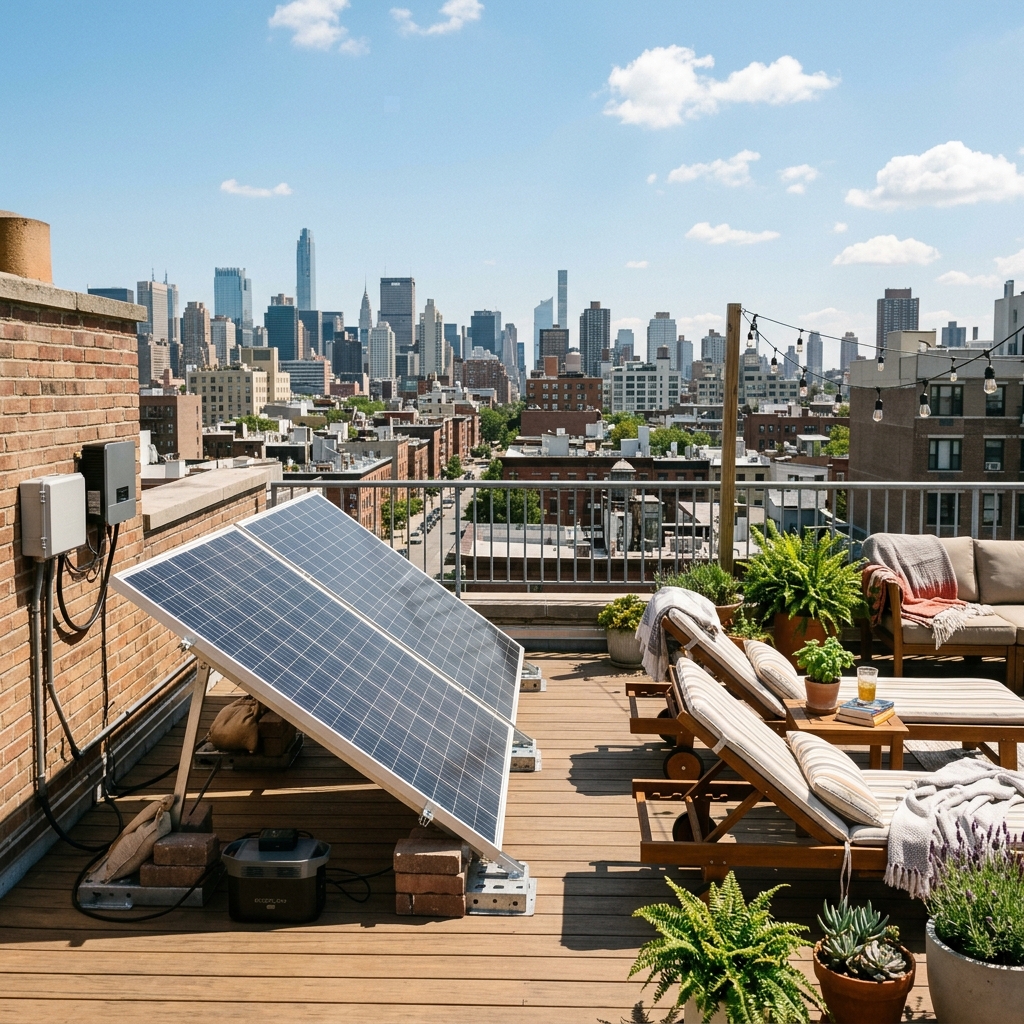 Balcony solar installation in Arlington, VA
